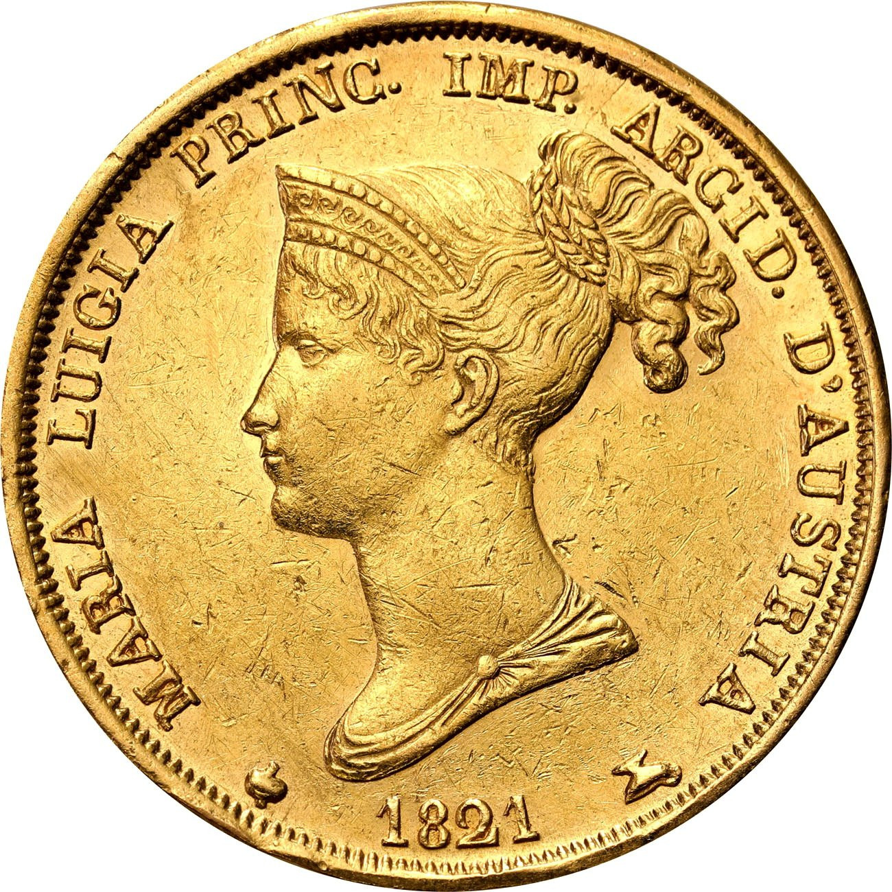Włochy, Parma. Maria Luigia (1815-1847). 40 Lirów 1821, Mediolan
